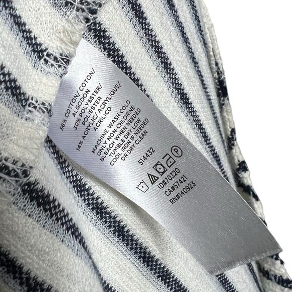 LOFT Outlet Striped Textured Blazer Cardigan Open Front Nautical Navy White LP - Picture 6 of 7